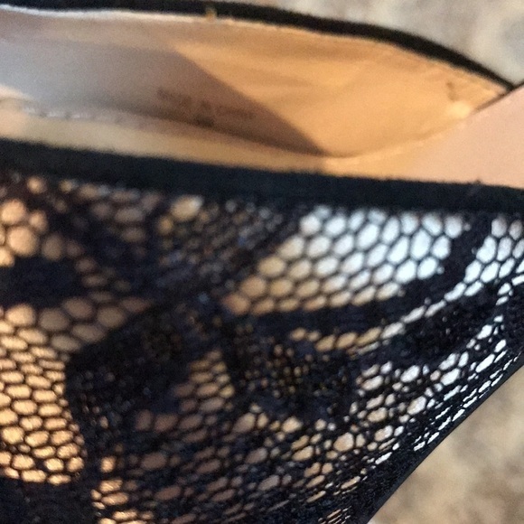 GUESS Black Lace Open Toe Stiletto Heels Size 9 - Picture 8 of 9